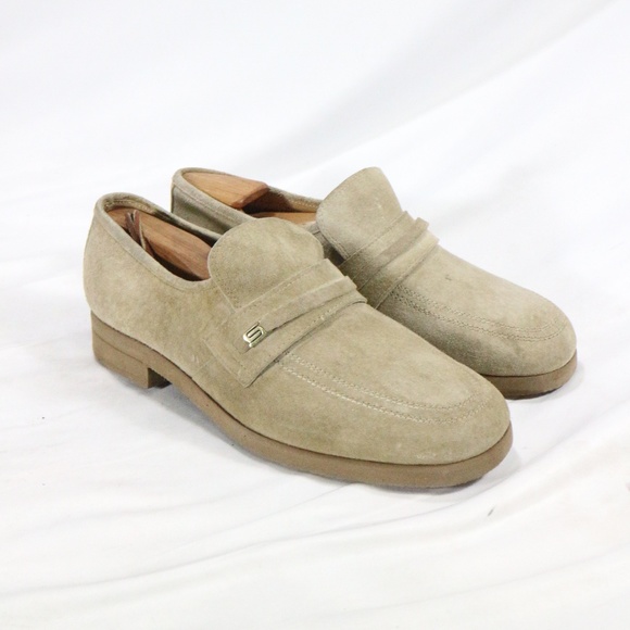 VTG GREEN COMFORT Tan Suede Mens Loafers 9 EEE Size 9 Extra Wide - Picture 3 of 8